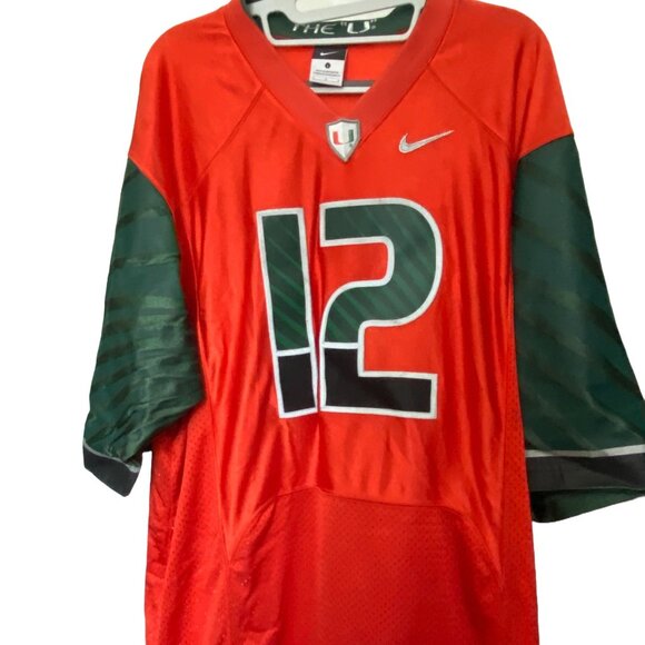 Nike Other - University of Miami Nike Football Jersey Number 12, Large